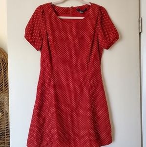 Red polka dot dress